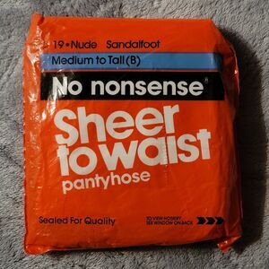 Vintage No Nonsense Sheer to Waist Pantyhose Size B Nude Sandalfoot NOS 1990